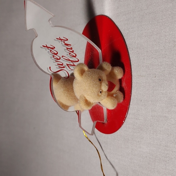 Vintage Avon Teddy Bear Heart Shape Ornament Sweet Heart Design - Picture 2 of 8